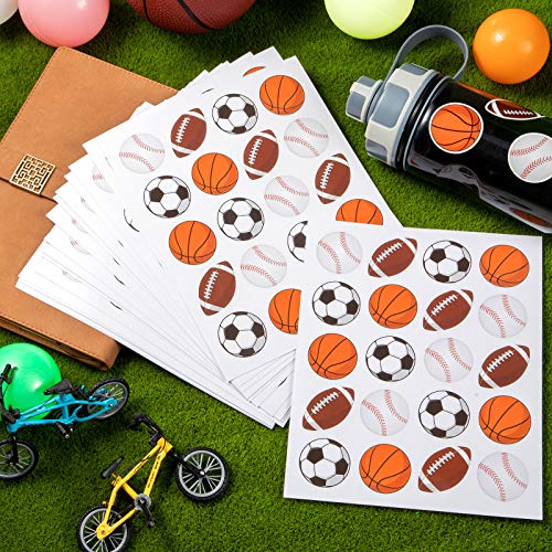 Zonon 500 Pieces Sports Balls Stickers Basketball Football Baseball Soccer Mixed Foam Sports Stickers For Scrapbooking Sunday Game Day Sports Supplies Ball Themed Party Decorations For Birthday Party #TOP3