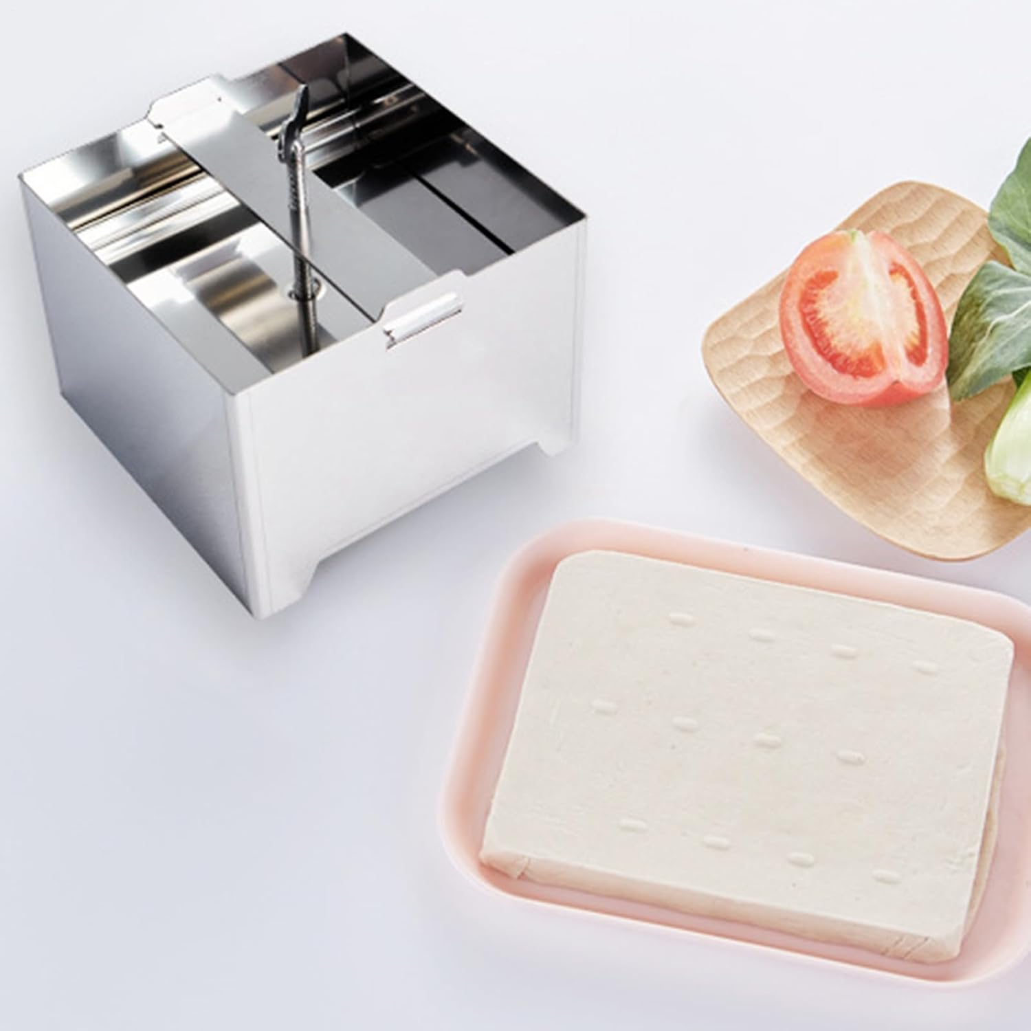 豆腐プレス | ステンレス製 手動式 | 絹ごし豆腐プレス型 大豆食品用 - 家庭用 業務用 ピクニック用 手作り用 料理用 チーズ