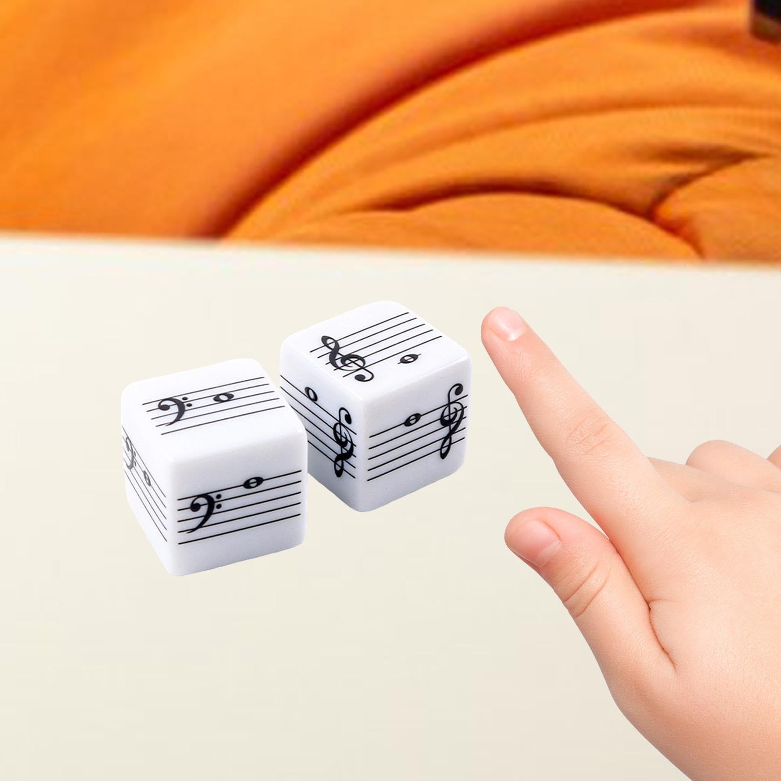 Lot de 2 Dés Musicaux pour Enfants, Dés de Musique avec Portées à Cinq Lignes, Jouets Éducatifs avec Notes de Musique pour l'Apprentissage du Solfège, Outil Pédagogique pour Cours, Jeux en Famille
