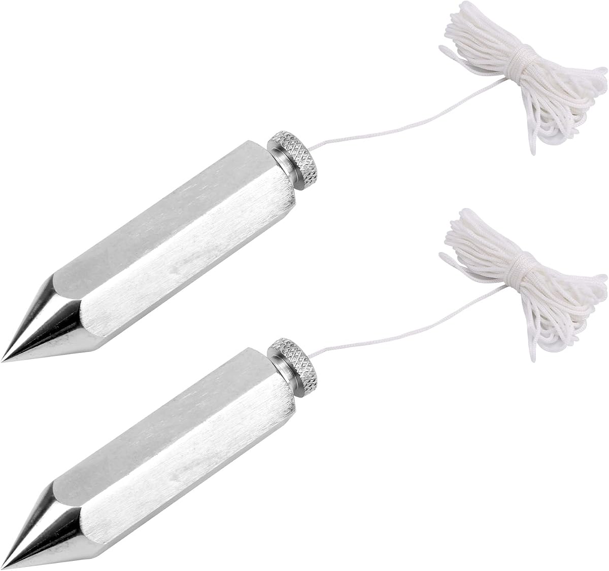 2pcs Hexagon Steel Plumb Bob, Plumb Bob with 4m/13.12ft String Building Verticality Measuring Tool for Construction Workers
