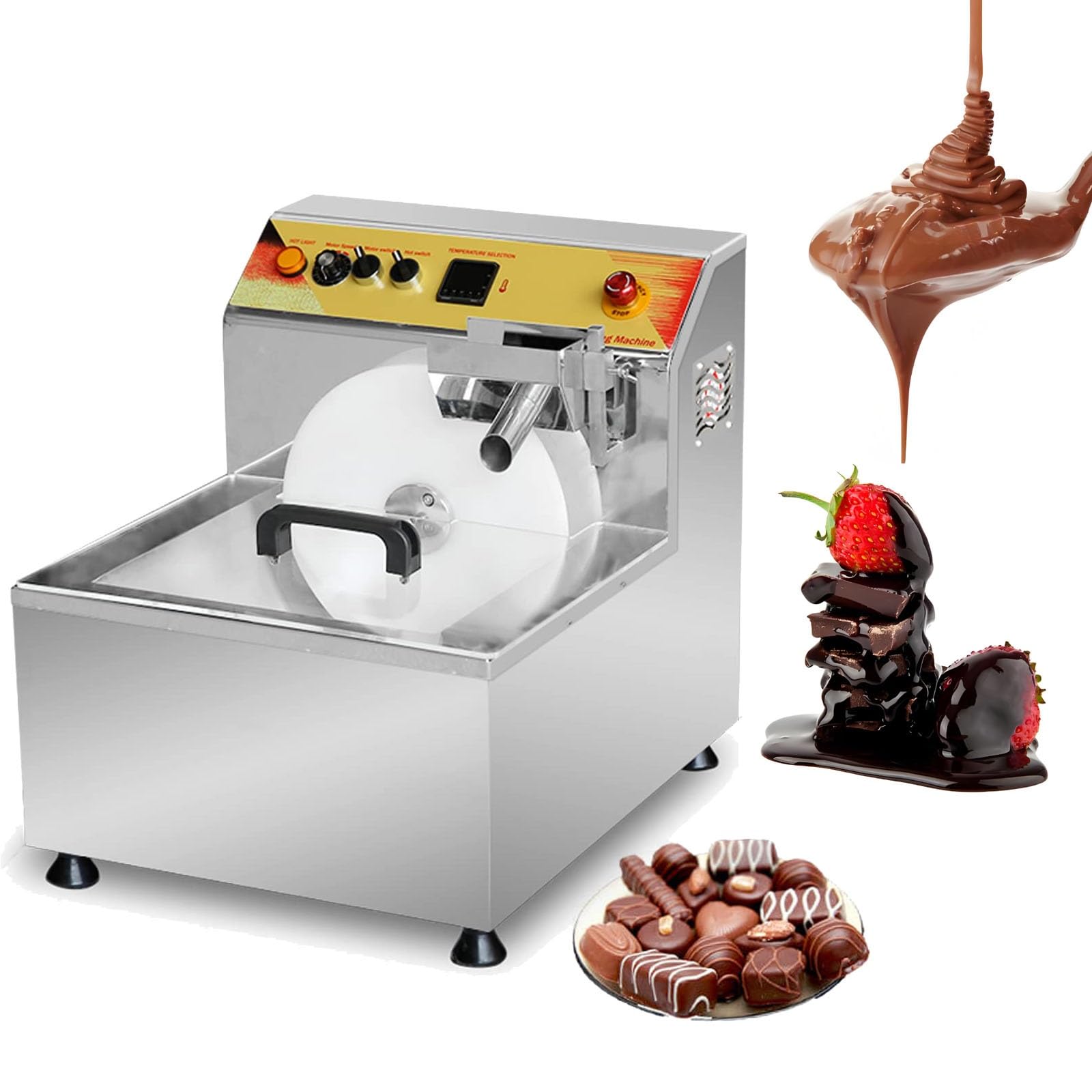 Aserzenith 1 Chocolate Melting Pot,2.4L Commercial Fountain And Heater With Vibration,For Home And Professional Use.,8Kg Capacity Per Batch,Precise Temperature Control