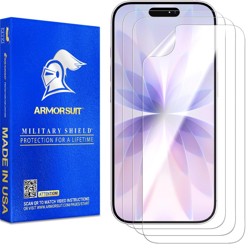 ArmorSuit 3 Pack Screen Protector for iPhone 17 [6.3 inch] Case Friendly MilitaryShield HD Clear TPU Film - Made in the USA