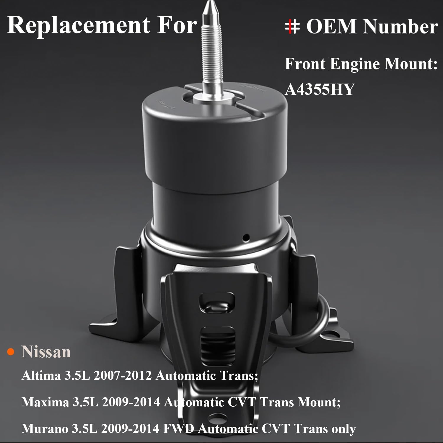 Engine Motor Mount & Trans Mount Replacement for Nissan Altima 3.5L 2007 2008 2009 2010 2011 2012 Automatic Trans, Engine Mount Set of 6 Replaces OE# 9625 9808 9807 9545 9551 9460 A7361 A7362 A7363