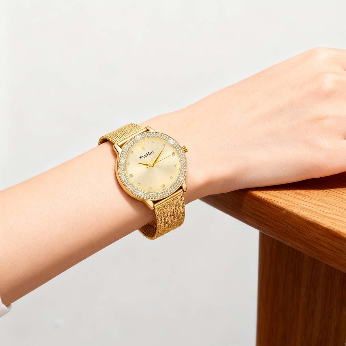 Blisshour Orologio da donna con diamante analogico oro orologio da donna con bracciale