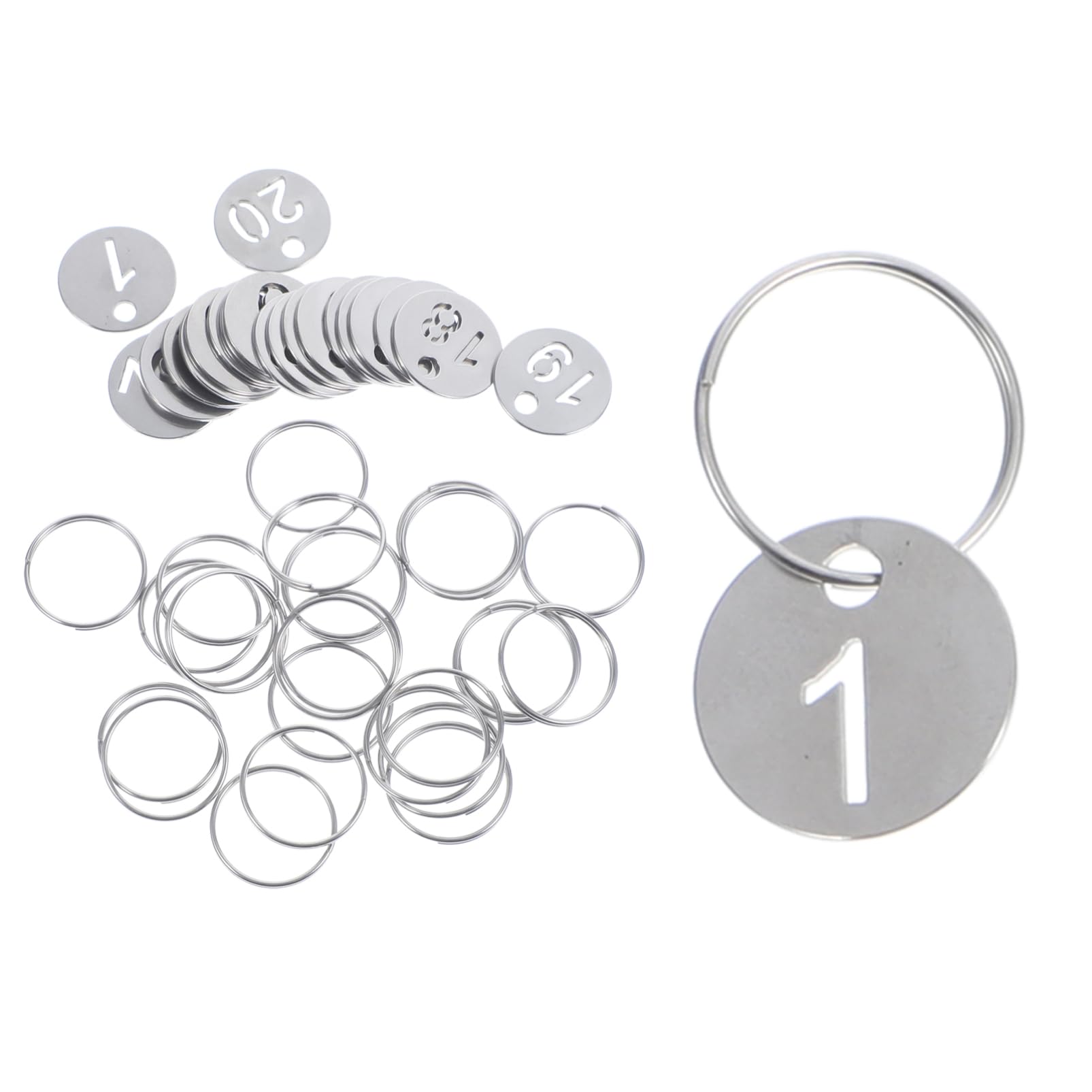 Healeved 3 Set Targhette Numerate Inossidabile Etichette Id Per Portachiavi Per Chiavi E Uffici Hotel E 20 Pezzi*3