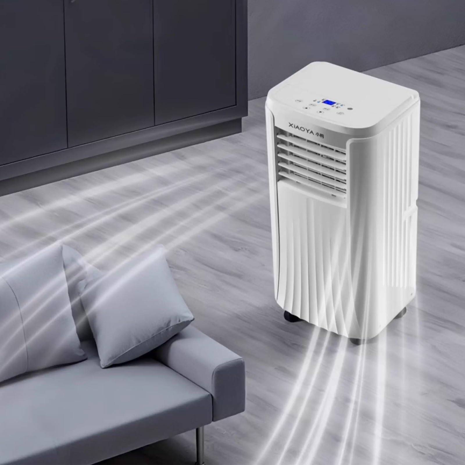 No Vent Portable Air Conditioner 2 Wind Speeds Room Ac Unit with 360 Universal Wheels and Remote Control