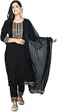 Liboza Salwar Suit Set with Dupatta for Women Black - Heavy Ethnic Kurta Set with Pant, Pakistani Design & Wedding Dress, Readymade Designer Suits and Kurtas for Ladies