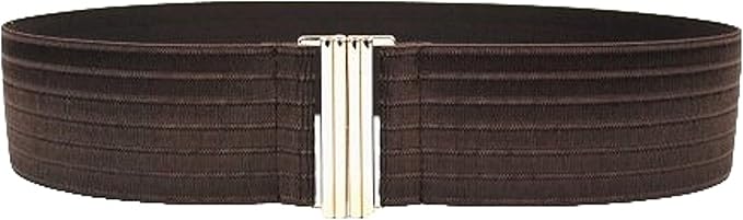 Amazon Bell La Bell ベルラベル ゴムベルト レディース 日本製 ゴールドバックル 太ベルト ダークブラウン ベルト 通販