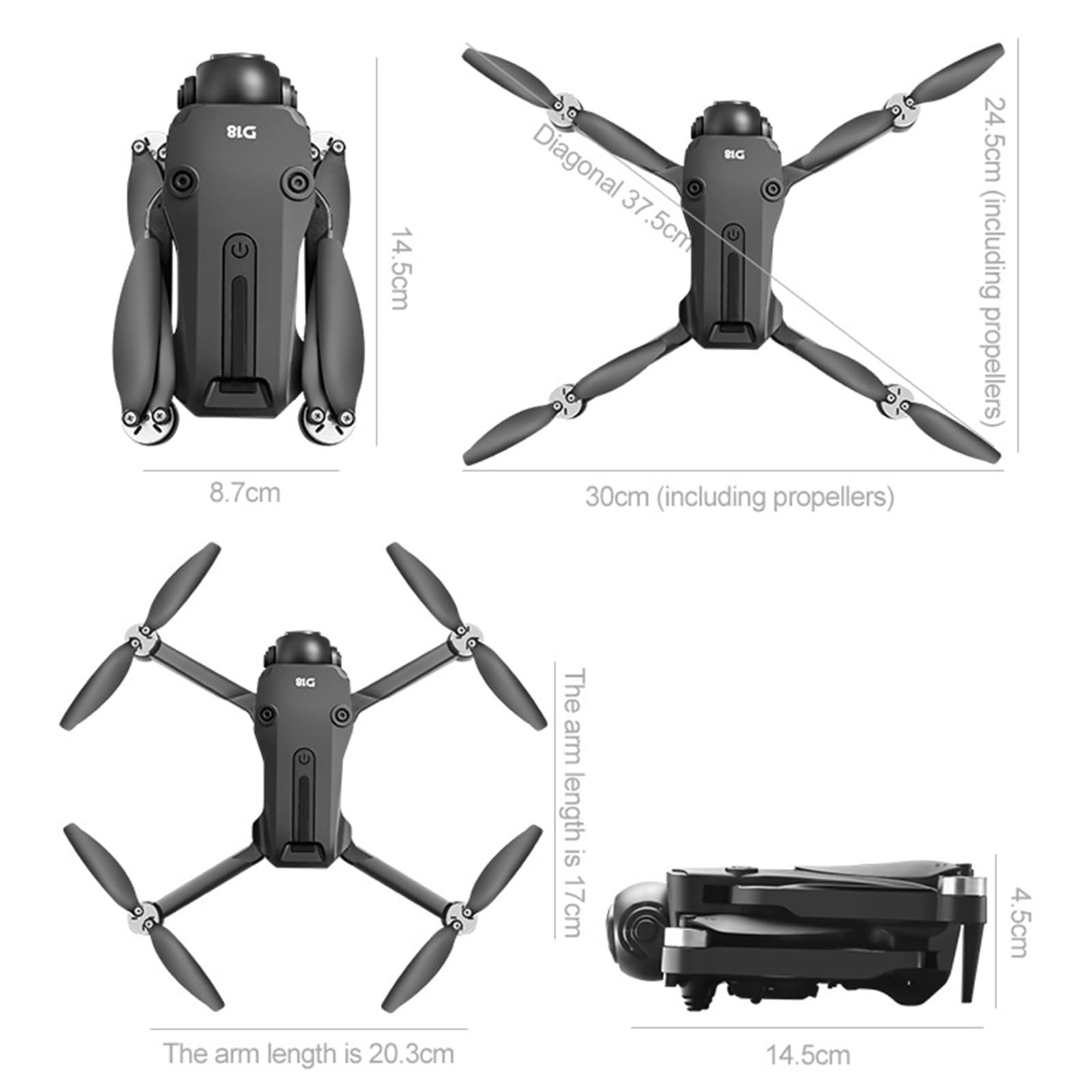 Drone D18 8K Aereo HD Doppia Fotocamera Intelligente Evitamento Ostacoli Motore Brushless Potenza 5G WiFi Schermo Controllo Remoto Drone GPS
