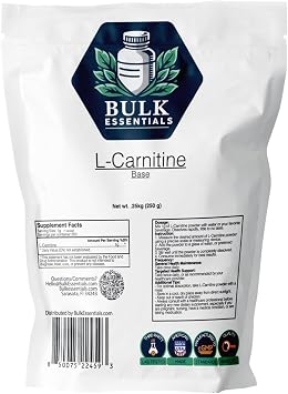 l Carnitine Supplement Unflavored 250g Amino Acid for Metabolism & Endurance USA Made Non GMO, Gluten-Free & Hypoallergenic lcarnitine 1g Per Serving
