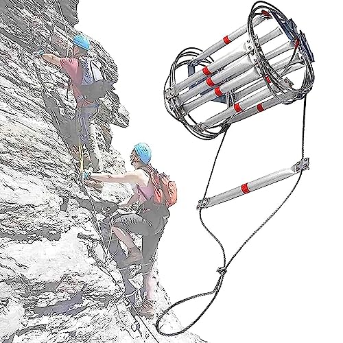 Scala antincendio a Fune - Fino a 300 kg - Scala antincendio di Emergenza per Esterni con moschettoni - Scala di Sicurezza a Fune ignifuga e Multifunzionale - Strumento Essenziale per la Fuga di emer