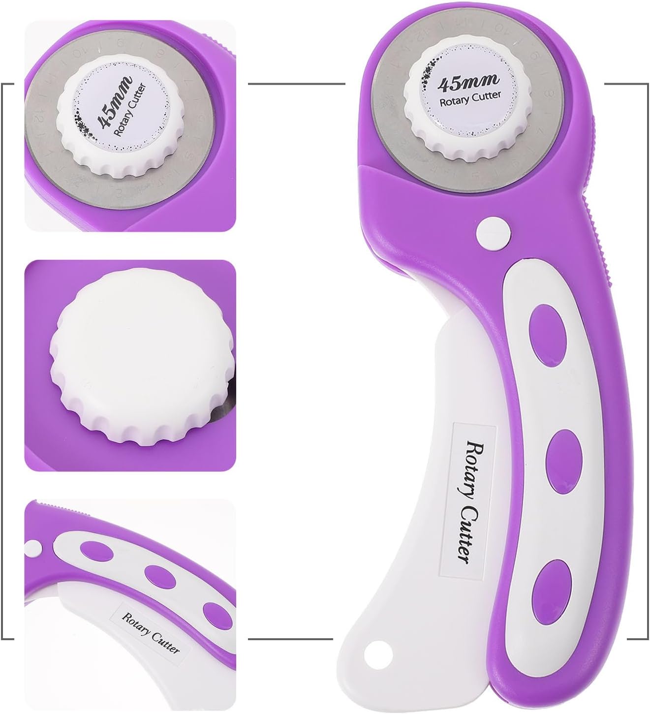 DOITOOL Roller Cutter Cloth Cutting Tool Leather Cutting Wheel Sewing Crafting Tool Purple for Fabric and Leather