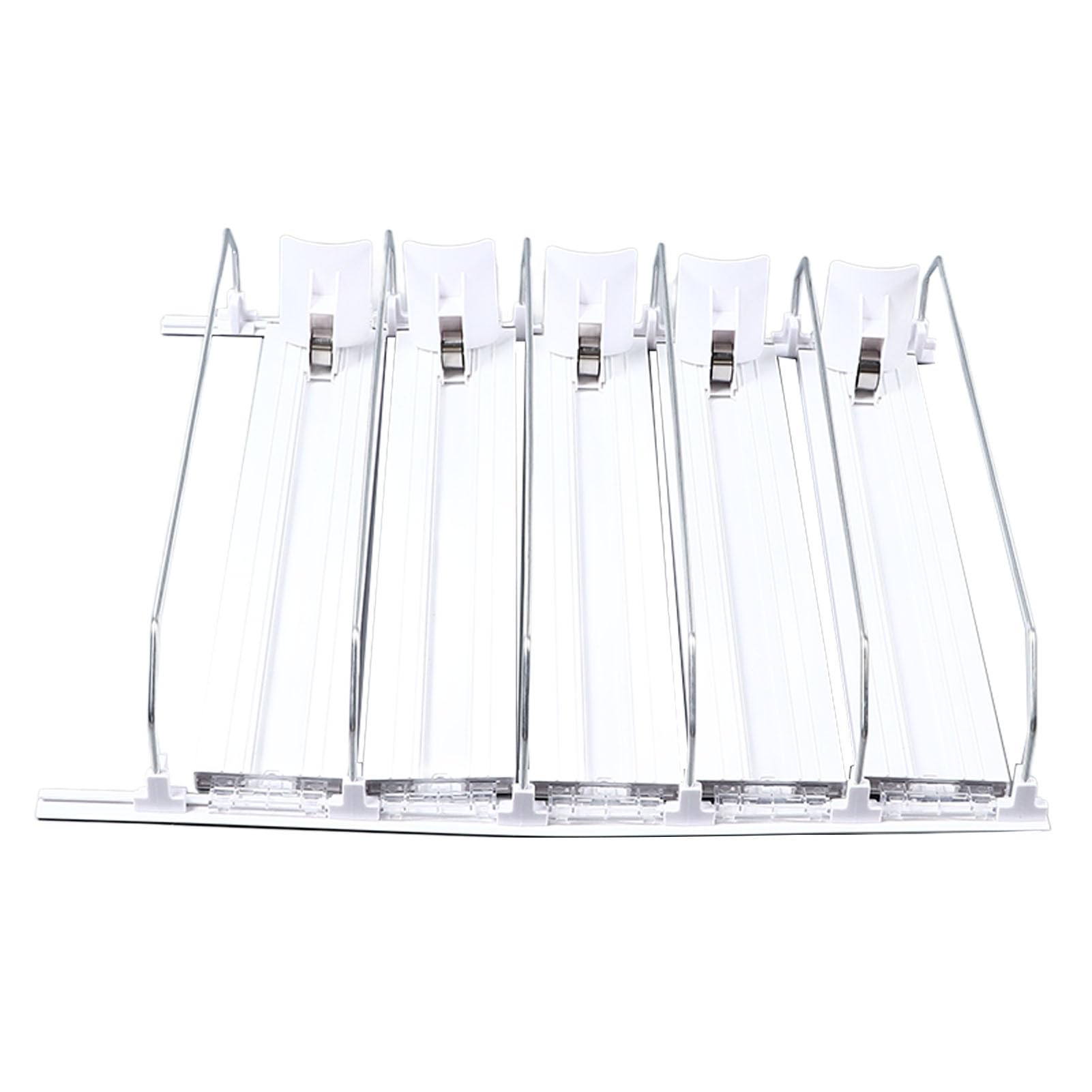 Organizador de Latas de Bebidas ABS, Recarga Automática, Fuerte Capacidad de Carga, Ancho Ajustable, Organizador de Bebidas para Refrigerador (WHITE)