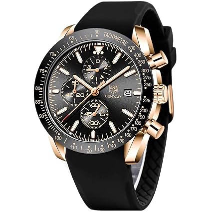 Luxury Business Casual Party-Wear Silicone Chronograph Date Display Watch for Men