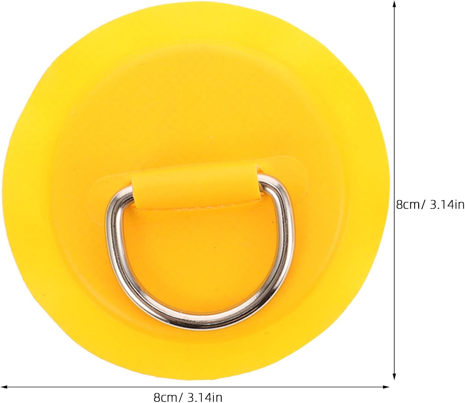 Alipis 2pcs Stainless Steel Kayak D-Ring Buckle with PVC Patch, Kayak Accessory for Rope Fixing and Canoe Cord Repair, Sturdy Yellow Multifunctional Boat Hardware for Kayaking