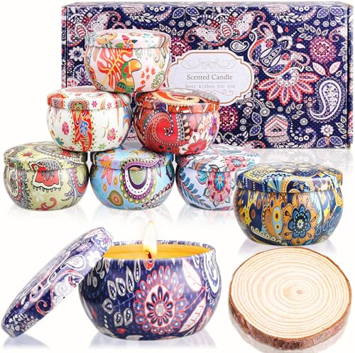 Candle Gifts for Women: Scented Candles Gift Basket 8 Pack Aromatherapy Candles Natural Soy Wax Candle Gift Set Ideas for Her, Girls, Friends, Mother's Day, Birthday, Valentines, Anniversary - Image 3