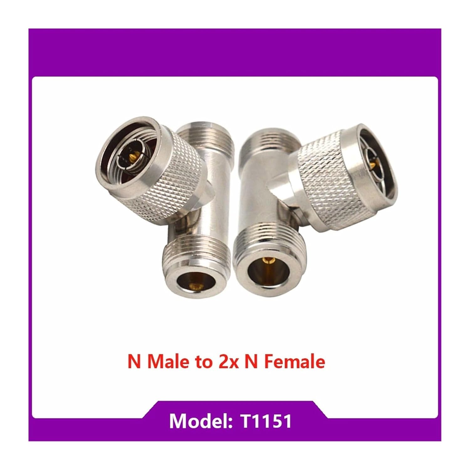 N Connector L16 N Male to Female to PL259 UHF Male to SO239 UHF Female 90-Degree Right Angle Splitter with Brass partition(6)