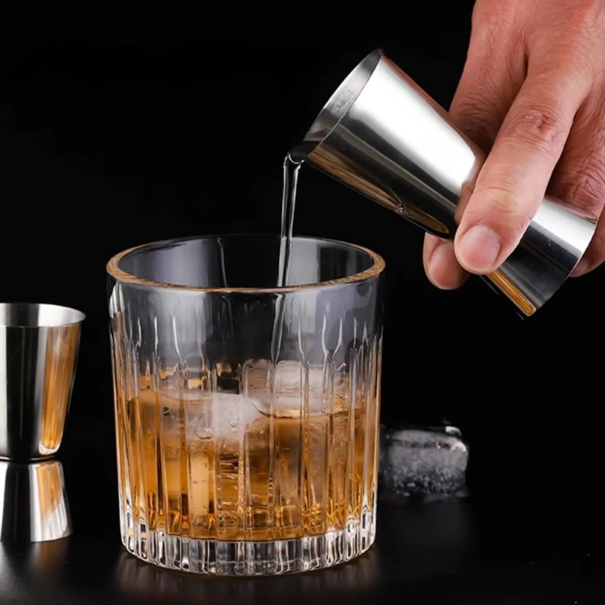 Dosador Duplo Em Inox 25ml / 50ml Para Bebidas Coqueteis Drinks Bartender Barman Caipirinha Copo Medidor (D1)