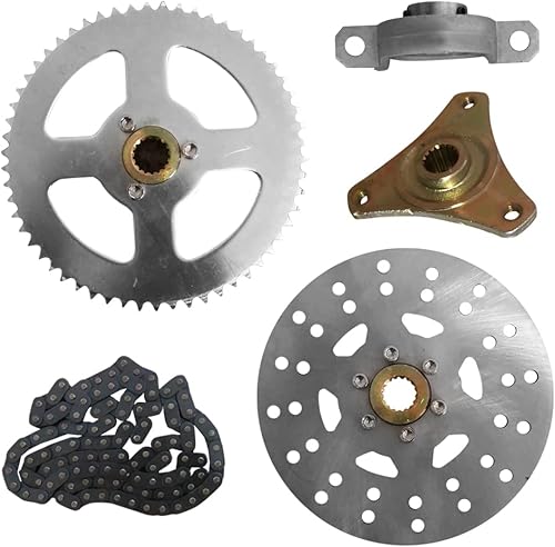 Miniatura 6 de Kit de eje trasero de 29 pulgadas y 29.134 in con ruedas delanteras y traseras 4.10-6, neumáticos de 6 pulgadas, conjunto de freno y cadena y piñón