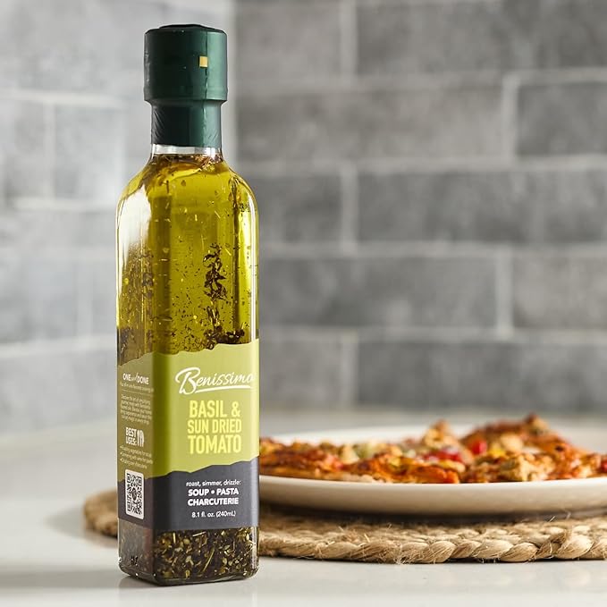 Aceite de Canola y Oliva Extra Virgen con Albahaca y Tomate Seco - 8.1 fl oz miniatura 7