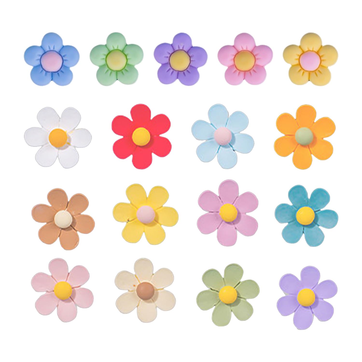 Rnskfg Multicolor 17 Pieces Of 3D Flower Refrigerator Magnet, Creative Resin Refrigerator Stickers, Cute Decorative Magnetic Stickers, And Personalized Three-Dimensional Whiteboard Stickers.