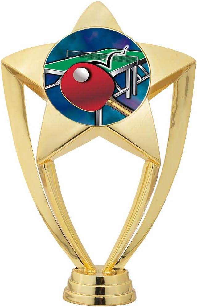 Crown Awards Table Tennis Trophy - 6" Gold Star Ping Pong Trophies
