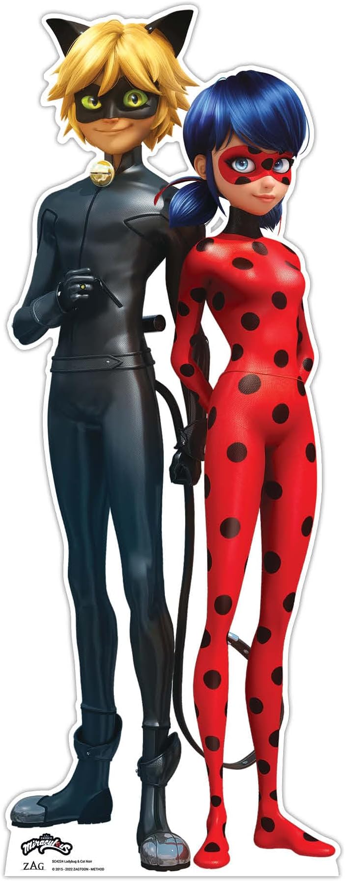 Star Cutouts SC4224 Ladybug and Cat Noir Star Mini Cardboard Cut Out, Small