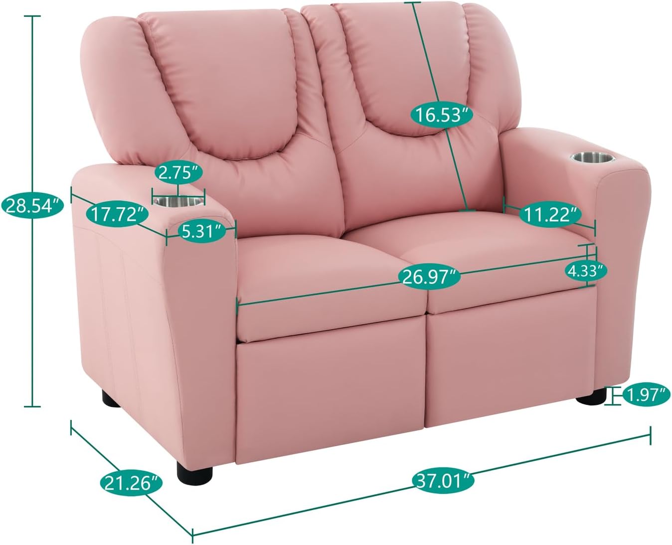HomeStock Suri Tufted Loveseat Pink/Loveseat/PVC