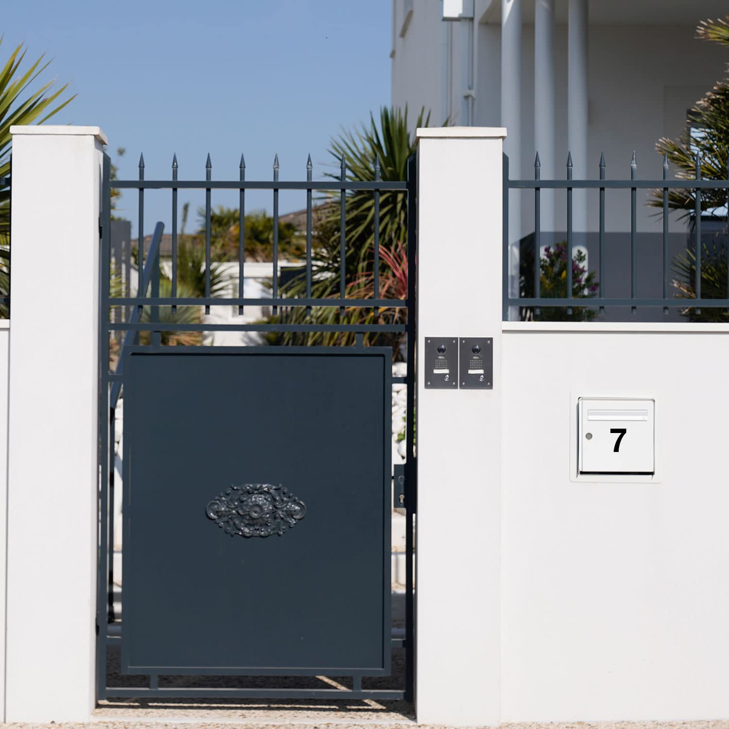 Autocollant Numéro 7 Noir - Hauteur : 10 Cm Numéro De Maison