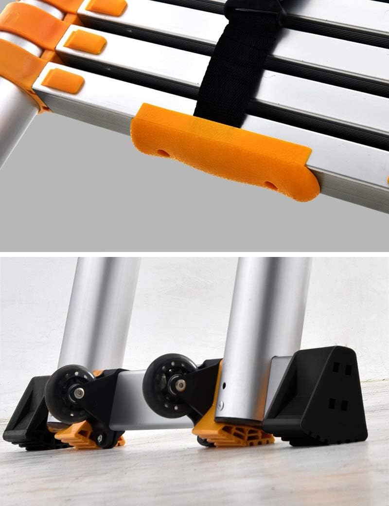 Herringbone Ladder,Multi-Purpose2.3-5.5M Aluminium Portable Telescopic Ladder DIY Extendable A-Frame Ladder Extension Steps 150KG (Size : Herringbone Ladder- 2.7m)