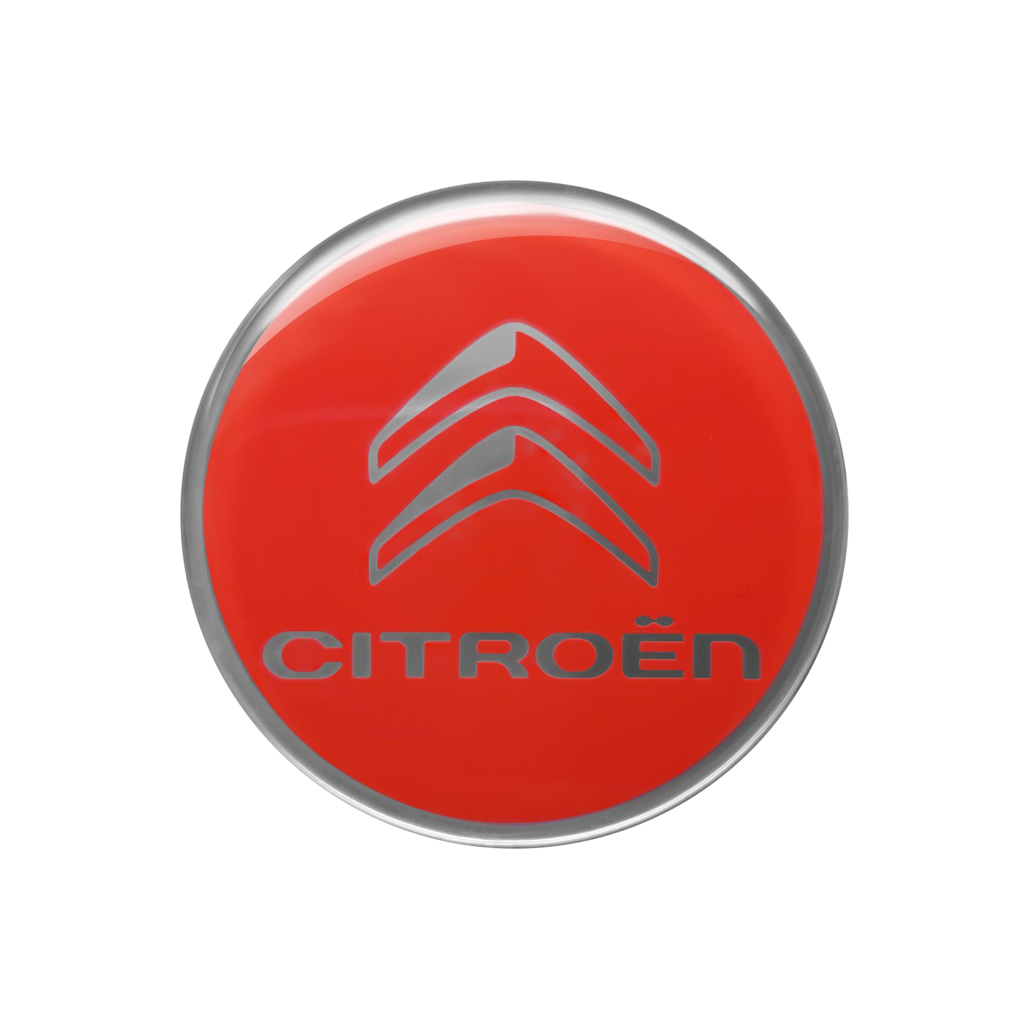 Citroen 3D Logo Sticker, Red, 52 mm