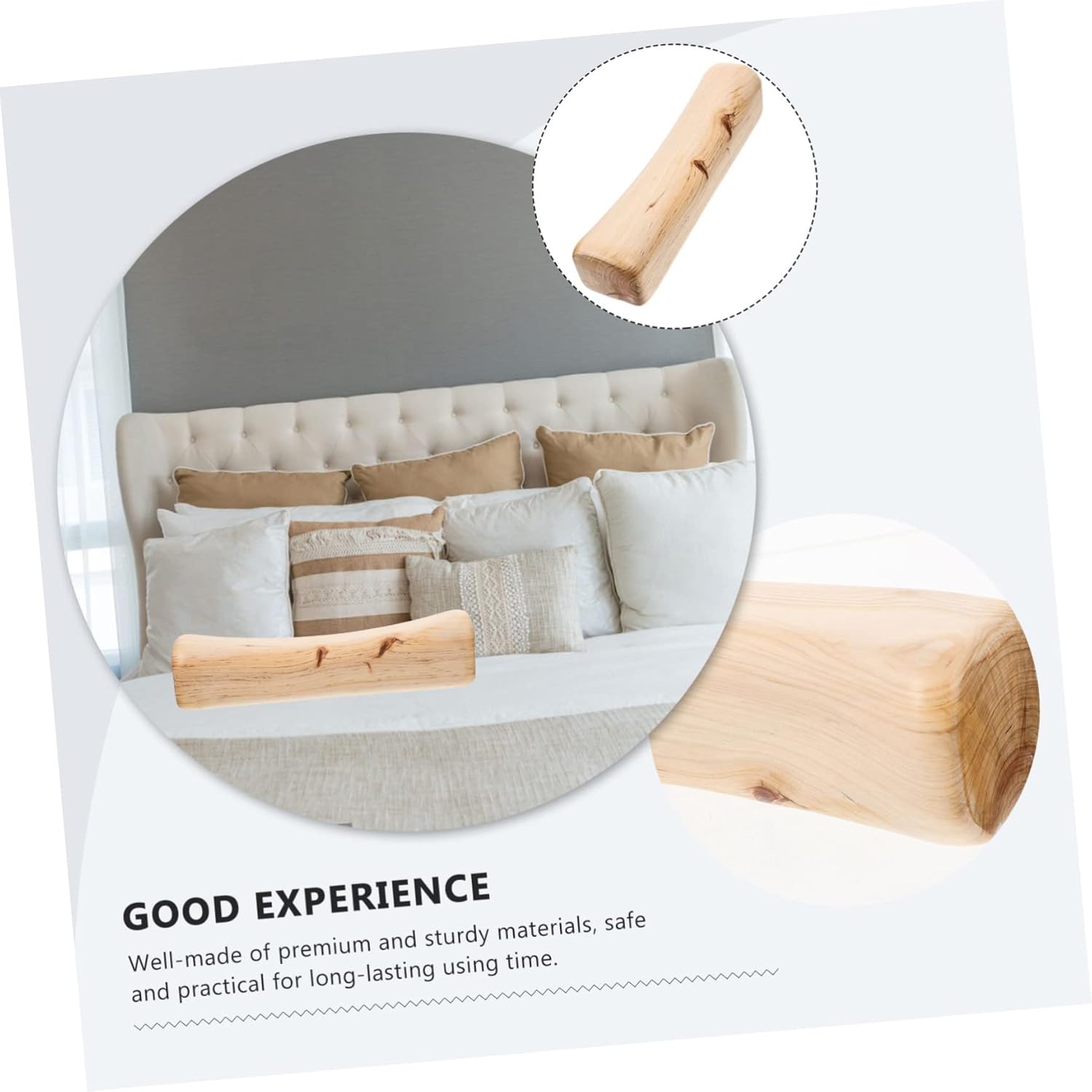 GARVALON Ergonomic Smooth Wooden Cervical Pillow for Neck and Shoulder Support Small Arc Shaped Steam Relaxation Pillow Hardwood Lumbar Support Comfortable Side and Back