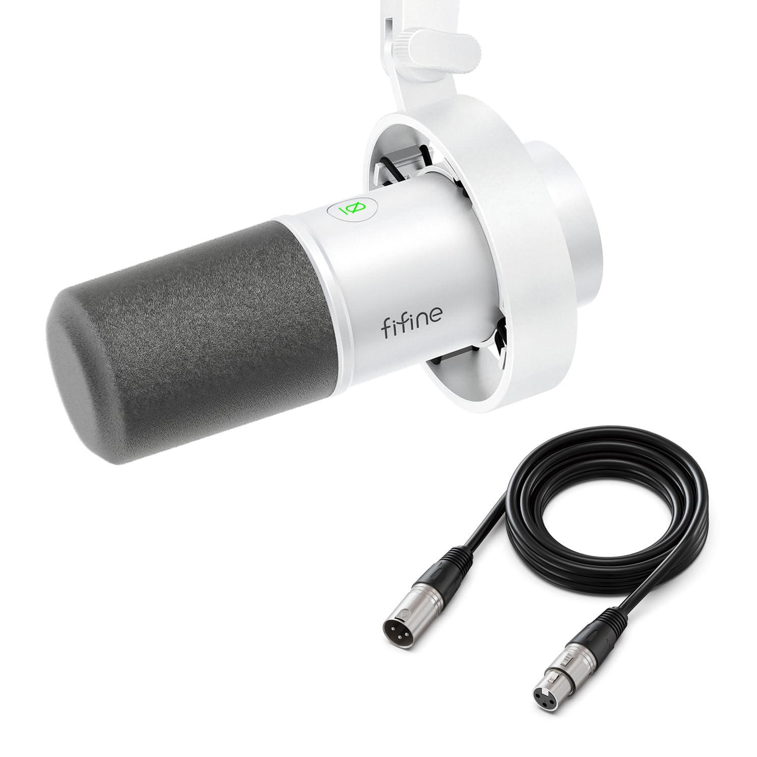 FIFINE XLR/USB Dynamic Mic with 10ft XLR Cable Kit, Studio Recording Microphone for Streaming with Mute Tap, Volume Control, Headphones Jack, Black Mic Wire Compatible with Audio Mixer (K688W+L9)