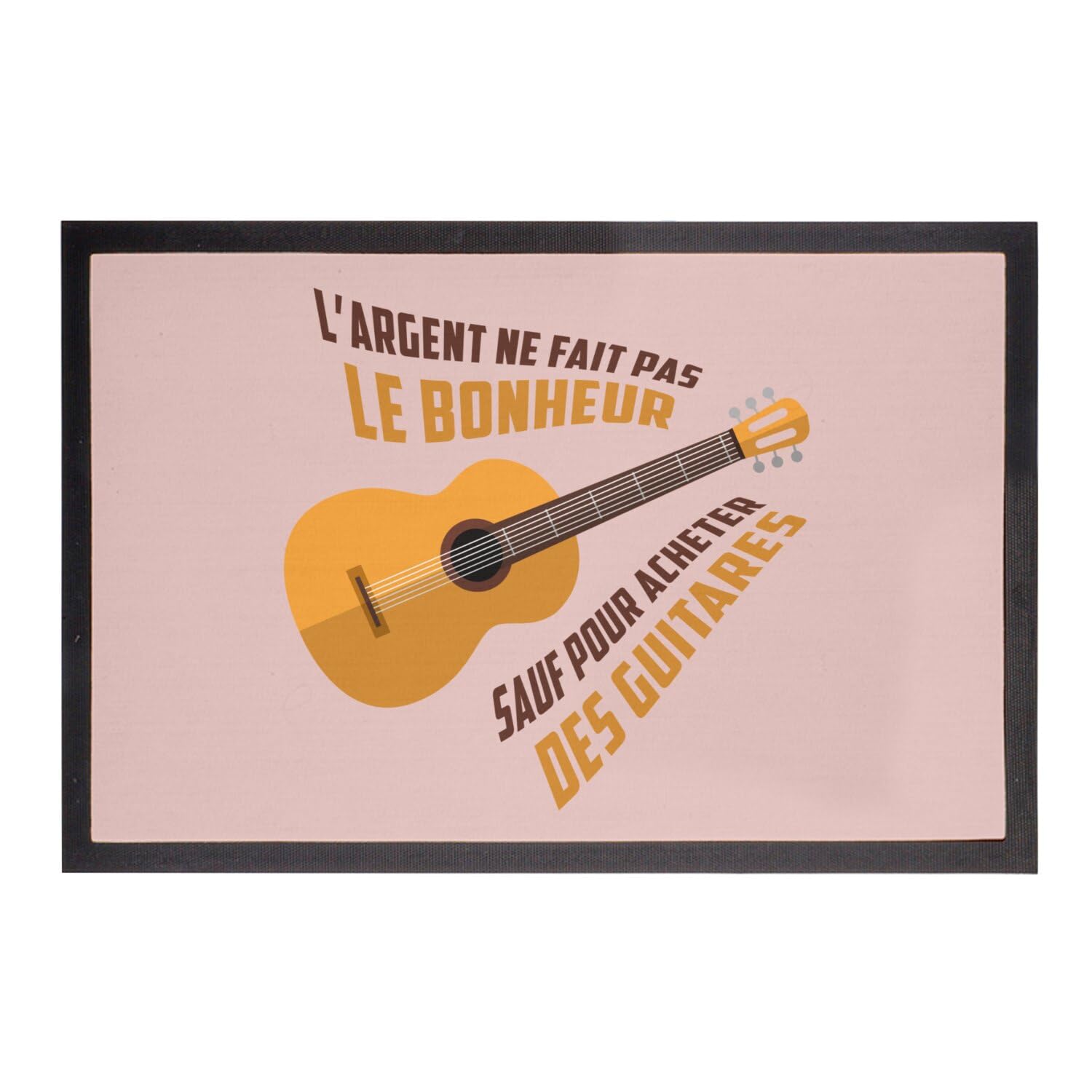 Paillasson rose musique pour entrée chaleureuse sur le thème guitare