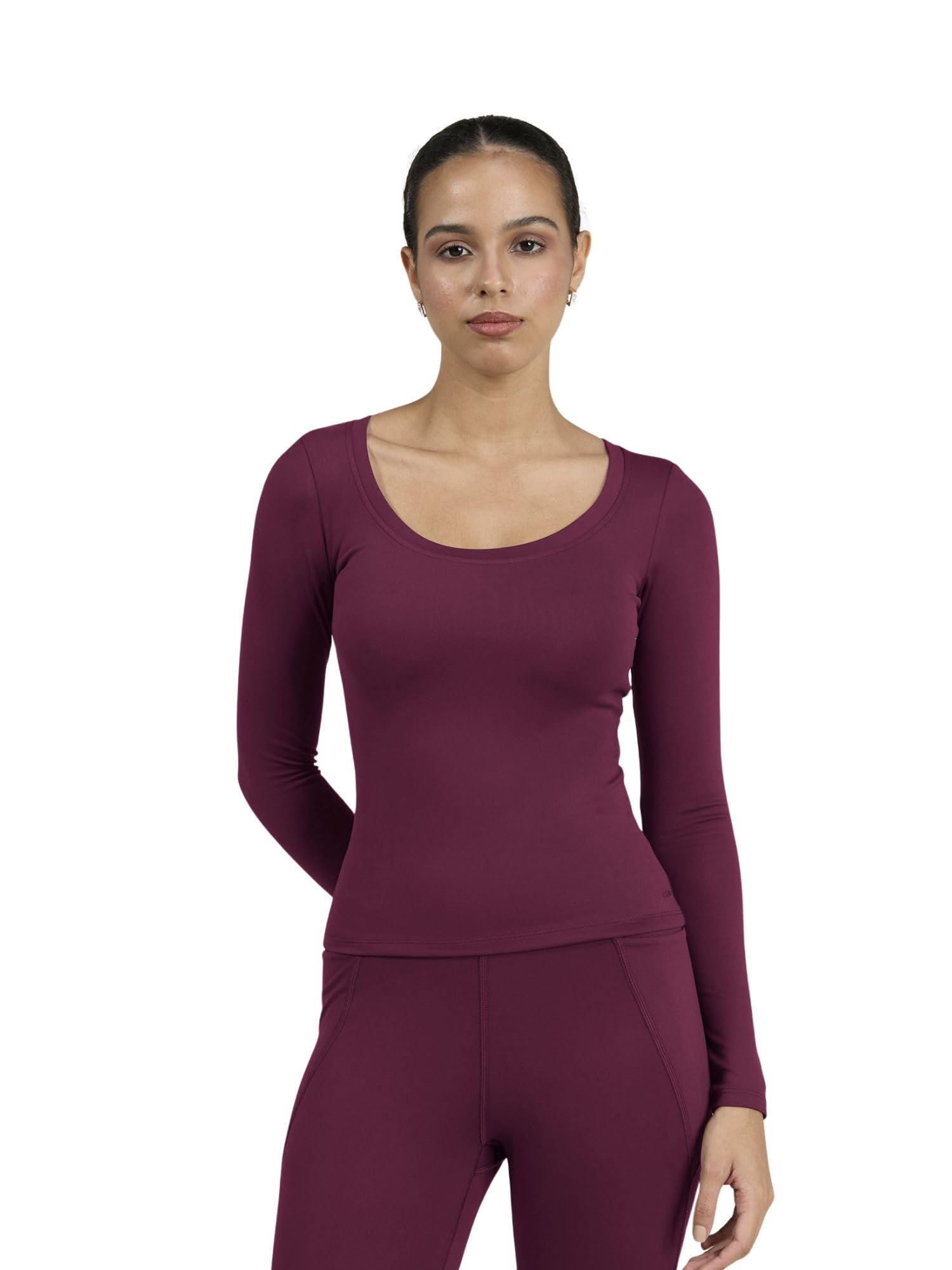 cava Sculpt Scoop Top for Women | Snug Sculpted Fit, Long Sleeves, Scoop Neckline, Minimal Branding, Everyday Activewear Tee-picture-33