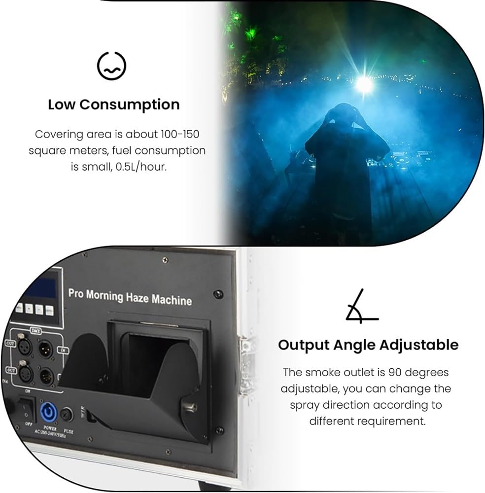 Máquina de Niebla Profesional de 1200W, máquina de neblina matutina con Estuche de Vuelo, Tanque de líquido de 5L, máquina de Humo DMX 512 for Escenario, Bar, Discoteca, Equipo de DJ