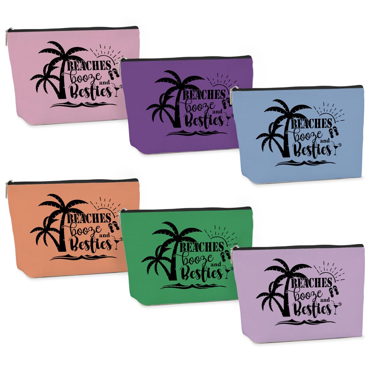 6 PCS Bestie Gifts Girls Weekend Gifts Girls Trip Gifts Favors Makeup Bag Girls Trip Bag for Women Girls Weekend Gifts Ideas for Sister Weekender Bag