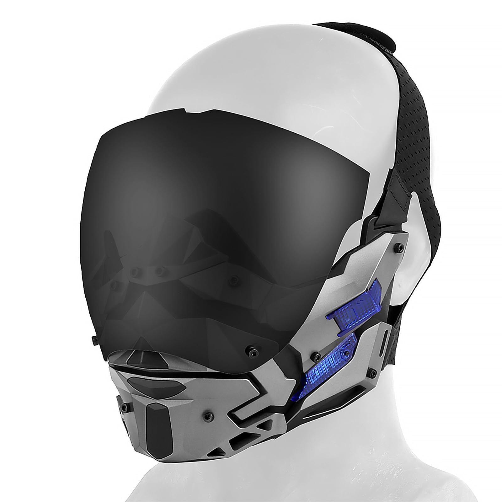 Máscara Facial Completa con Lente Antivaho Extraíble Doble Cara para Airsoft Paintball CS Juegos Guerra y Equipo Protección