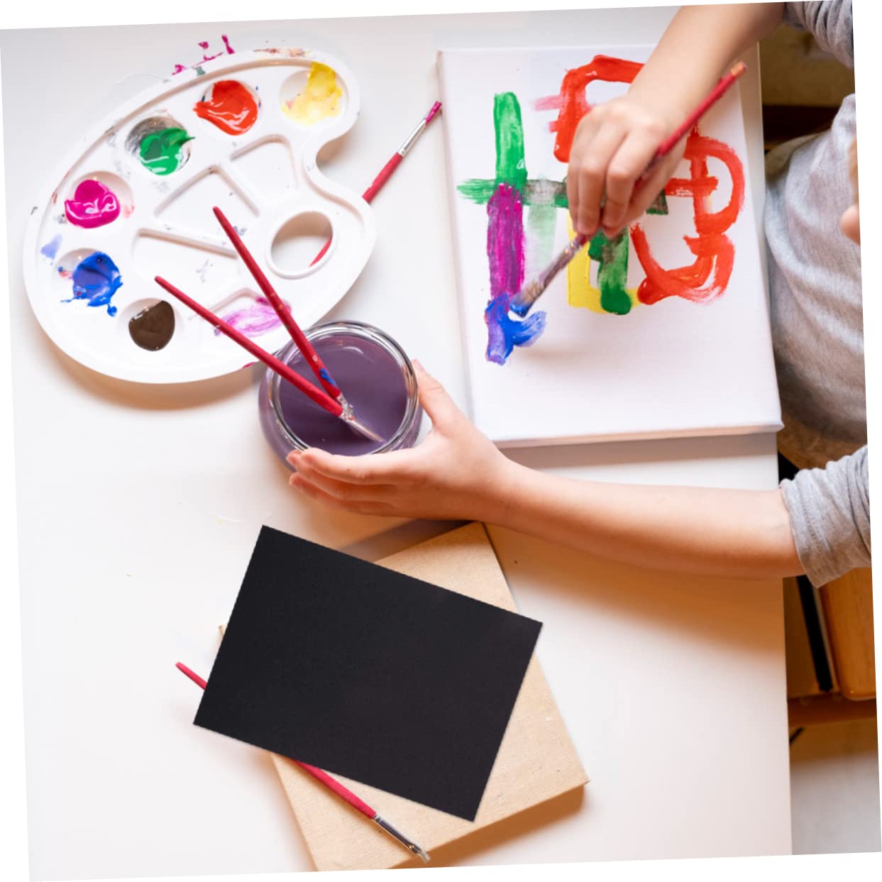 DOITOOL DIY Carte Créative en Papier Kraft Noir Épais 150g, 100 Pièces