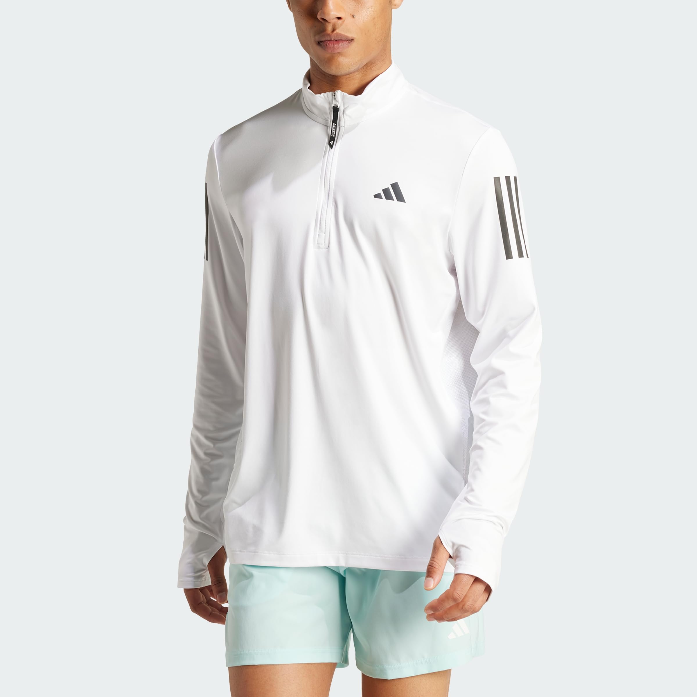 adidas Hombres Own The Run Half Zip Longsleeve Laufbekleidung Camiseta De Manga Larga Black - Negro