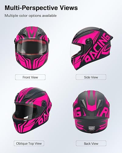 Miniatura 2 de Casco de motocicleta de cara completa para niños, motocross ATV Dirt Bike Go-Kart de 4 ruedas, casco de moto todo terreno, aprobado por DOT