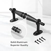 Vista 4 de EaseLife Manija de puerta de granero de 9 pulgadas, agarre de aluminio negro rústico, manijas de puerta, fácil instalación, paquete de 2