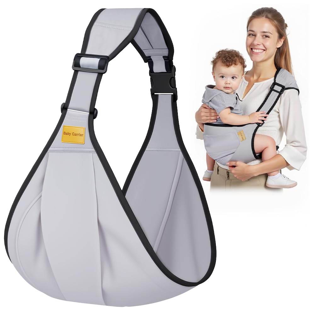 AOOWU Baby Carrier, Baby Sling Carrier, Toddler Carrier, Baby Wrap Carrier with Adjustable Shoulder Straps, Child Sling Baby Side with Shoulder Strap, Baby Sling for Newborns to Toddlers — view 9