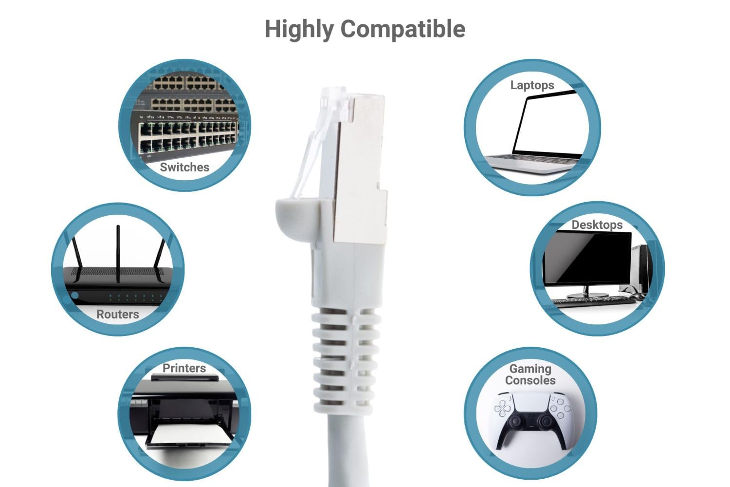 CablesAndKits Cat6 Crossover Ethernet Cable 25 ft – Shielded STP, Snagless Booted, Pure Copper 26AWG, RJ45 Gold-Plated Connectors – Gray Crossover LAN Cable for Direct Device-to-Device Networking