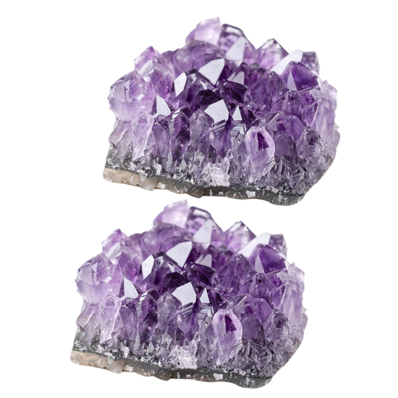4 Sätze Amethyst Schmuckzubehör Kristalle Unregelmäßiger Edelstein Ornament Cluster Dekoration Natürlicher Amethyst Bergkristall Bastelmaterial Quarzkristall 2 Stück * 4