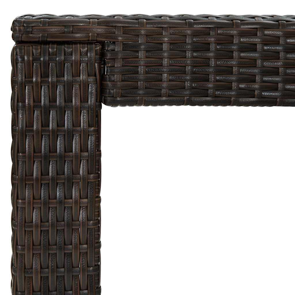 Stół ogrodowy, brązowy, 100 x 60,5 x 110,5 cm, polirattan, odporny na warunki atmosferyczne, do użytku na zewnątrz, na taras, do ogrodu, na balkon i kemping