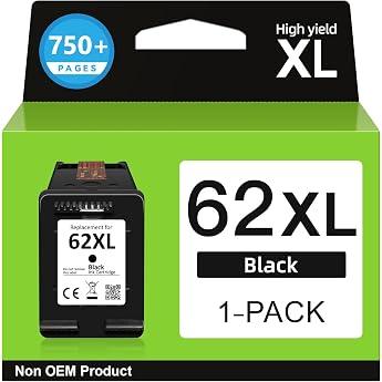 62xl printer cartridges black 750+ pages compatible with hp 62 black original for hp62 printer cartridge 62 black 62 xl for officejet 200 250 5742 5740 envy 7640 5540 5640 5544 5646 5548 5545