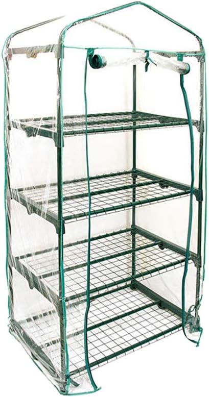 Momangel 3/4/5 Tier Greenhouse Garden Plastic PVC Cover Replacement Garden Plant Grow Storage Shade Reinforced Cover(Without Iron Stand) Clear 4 Tier