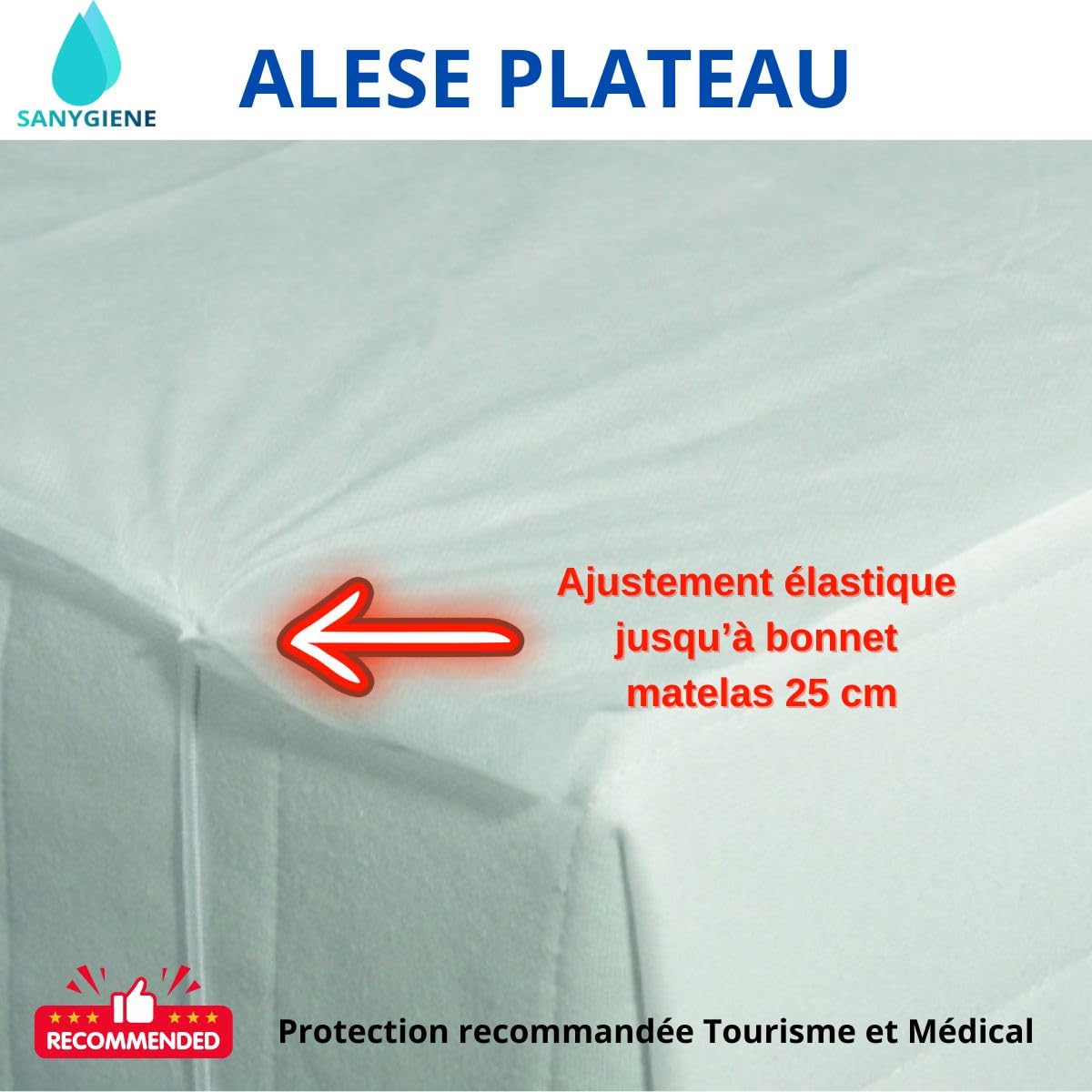 Lot de 10 Alèses Matelas Imperméables Jetables – Lit 2 Places – Usage Professionnel – Fixation Élastiques – Anti-Fuites, Anti-Bactérien – Tourisme, Médical, Hébergement Social (160 x 200 cm)