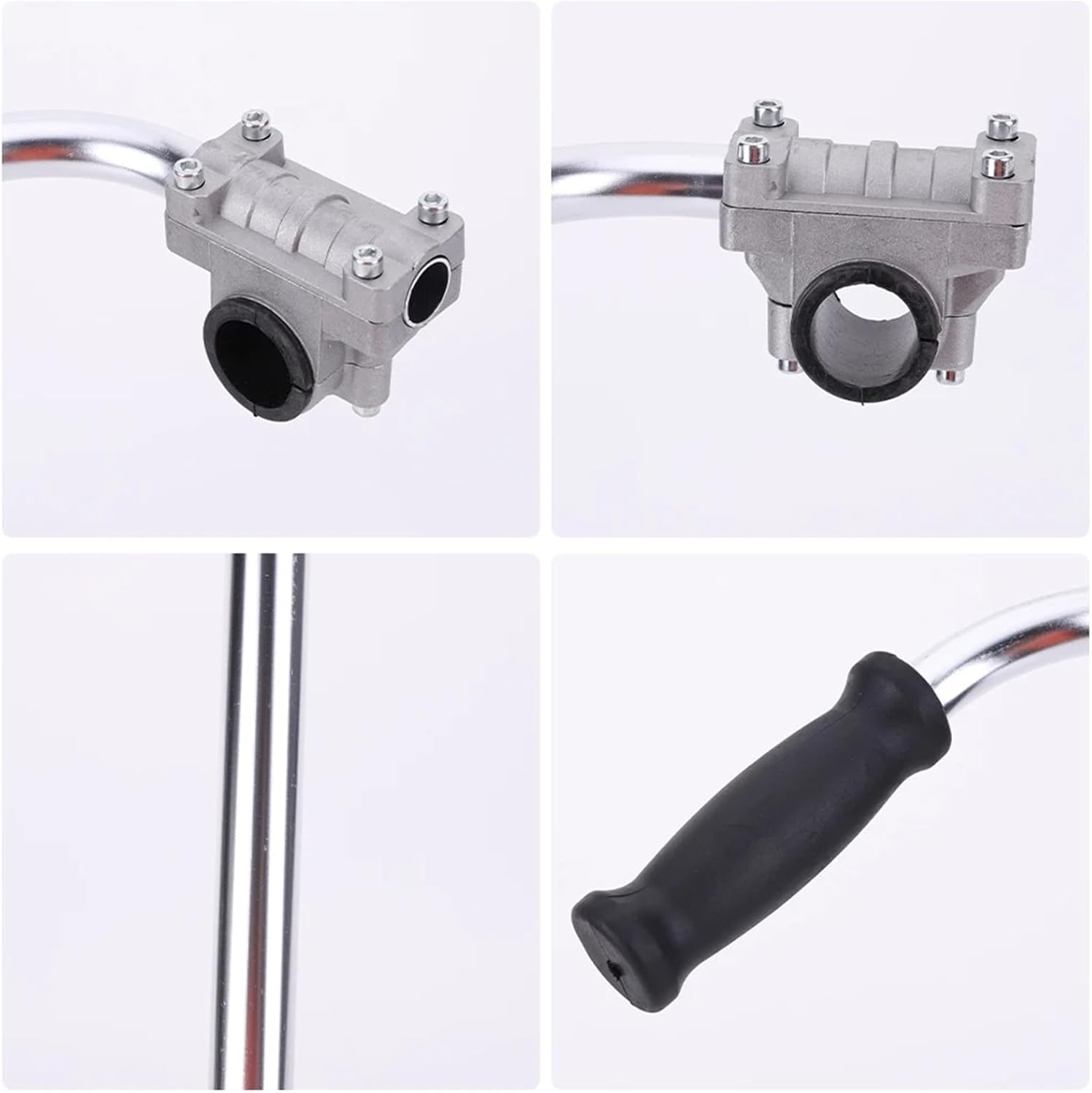 Ergonomic Non Slip Trimmer Handlebar, Stainless Steel Auxiliary Handle for Lawn Mower Yard Trimming & Landscaping Work(1 Set)